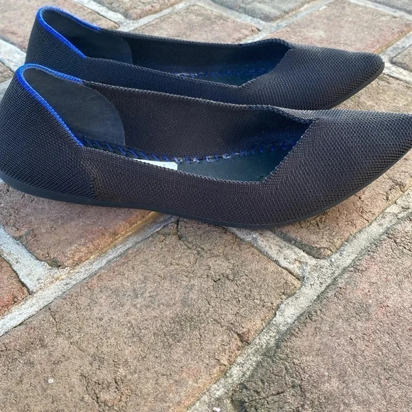 Rothy’s black pointed toe knit slip on ballet flats size 8 -NO insole - Picture 4 of 6